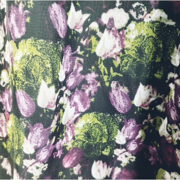 Harem Pants Size S Flattering Smock Waist Purple Earthy Floral Sweet Delicate - Picture 3 of 12